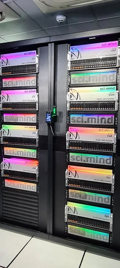 HPC sci.mind rack installed at LAB-IA's data center